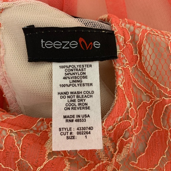 Coral and nude two piece dress - Picture 3 of 3